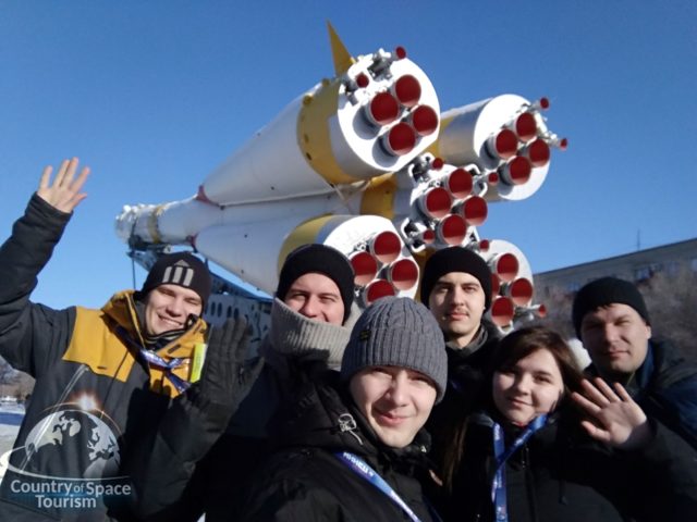 У ракеты Союз в горде Байконур