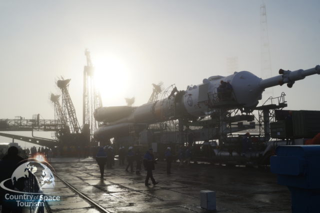 Вертикализация ракеты "Союз"